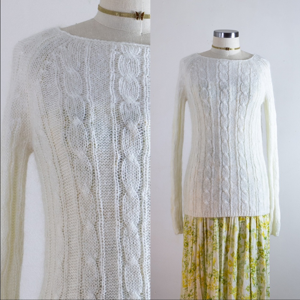 🌼 j crew sweet ivory mohair sweater